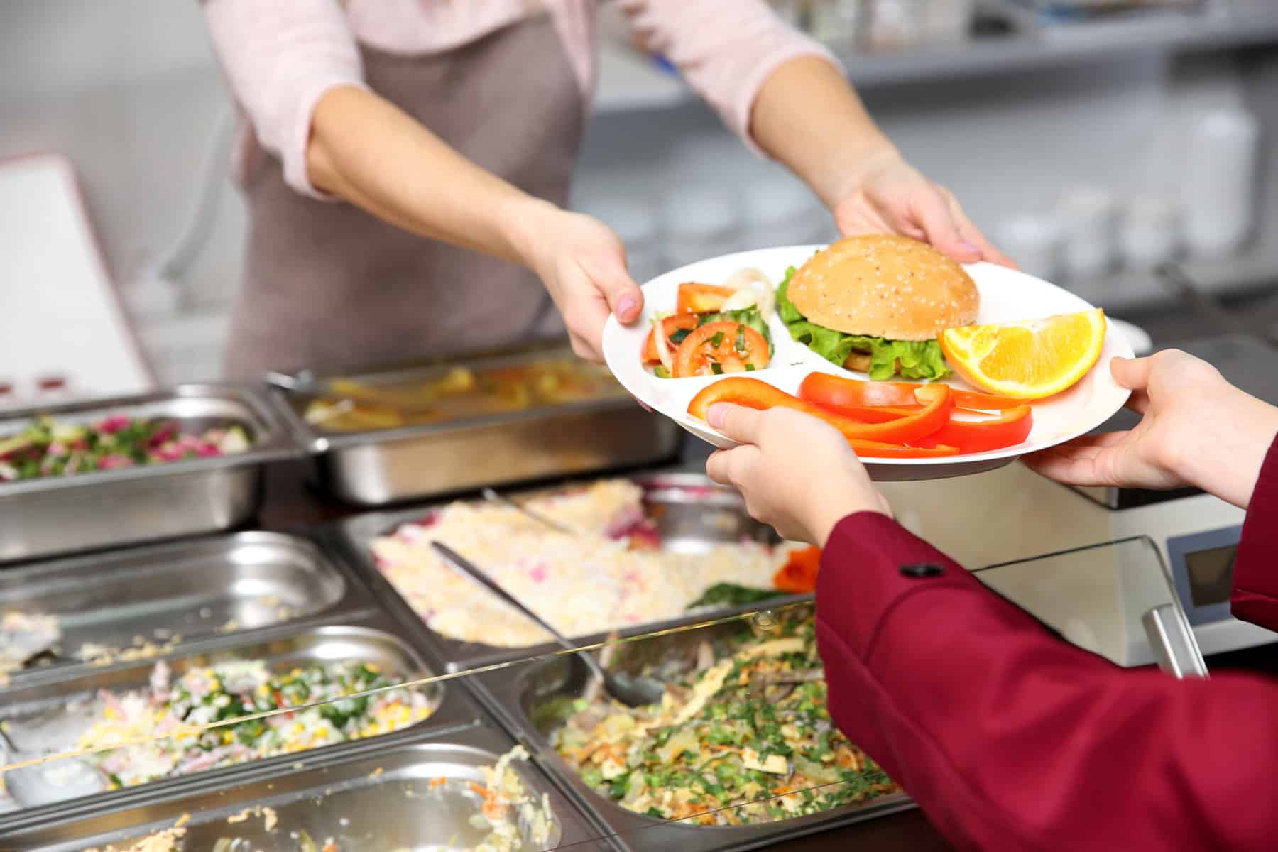 School cafeteria meal